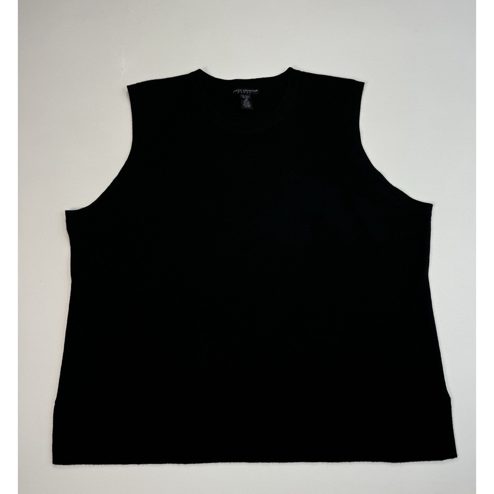 Sarah Spencer Womens 3X Wool Blend Sweater Black Classic Casual VTG Knit Vest
